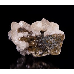 Calcite on Fluorite with Pyrite Moscona Mine M04647
